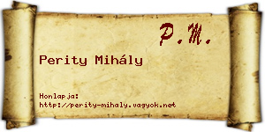 Perity Mihály névjegykártya