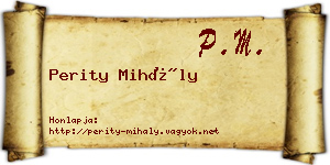 Perity Mihály névjegykártya